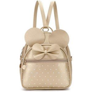 KL928 Girls Bowknot Polka Dot Cute Mini Backpack Small Daypacks Convertible